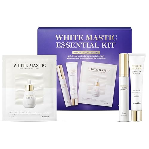 Mastina White Mastic Skin Care Set - Cream, Ampoule Roller & Sheet Mask - Vegan Collagen