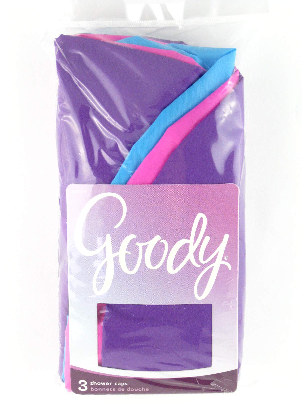 Goody Purple Shower Cap - 3 Pcs. One Size Polyester Hair Protection