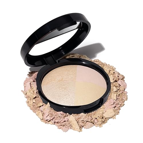 Laura Geller Baked Highlighter Quad - French Vanilla, Portofino, Golden Rose, French Kiss, 0.06