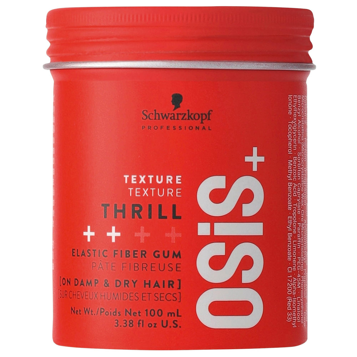 Osis+ Thrill Fibre Gum, 3.38 Oz - Medium Hold, Flexible Style, Mega-Fibers, Natural Wax