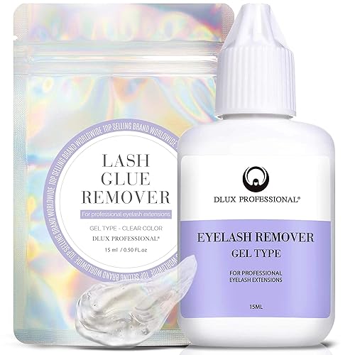 Dlux Professional Eyelash Extensions Gel Glue Remover - 15Ml, Fast Dissolution, Clear Gel