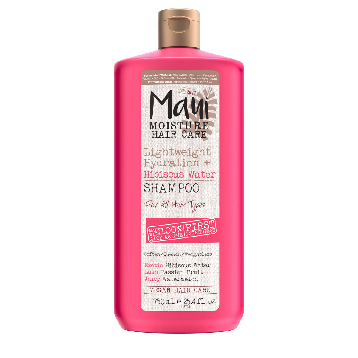 Maui Moisture Hibiscus Water Shampoo, 25.4 Fl Oz - Vegan, Sulfate-Free, Moisturizing For Cur