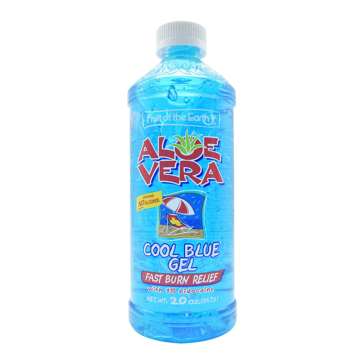 Fruit Of The Earth Aloe Vera Gel - Cool Blue, 20 Ounce - Hydrating Skin Care Solution