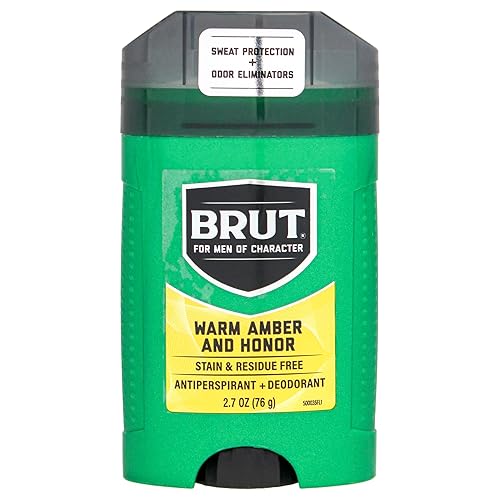 Brut Antiperspirant & Deodorant Stick For Men - Warm Amber, 3 Pack, Powerful Odor Protection