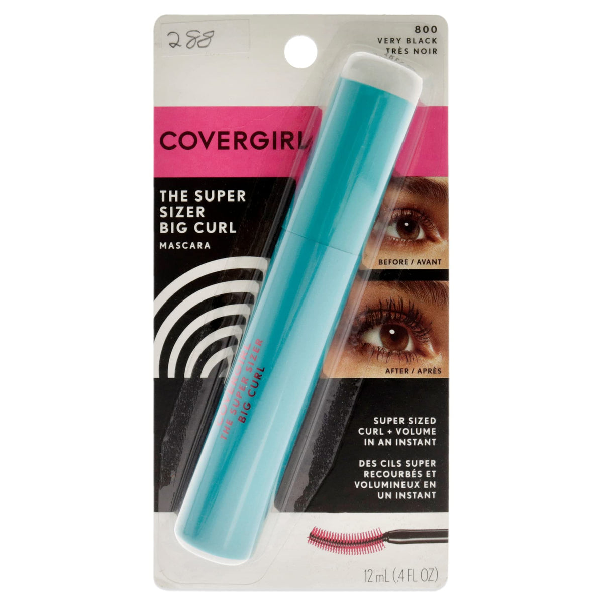 Covergirl Super Sizer Big Curl Mascara, Very Black, 0.4 Fl Oz - Dramatic Volume & Curl