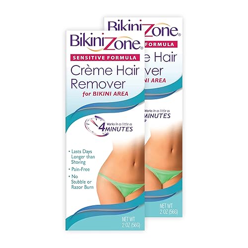 Bikini Zone Crème Hair Remover For Intimate Areas, 2 Oz, 2 Pack - Smooth & Gentle Formula