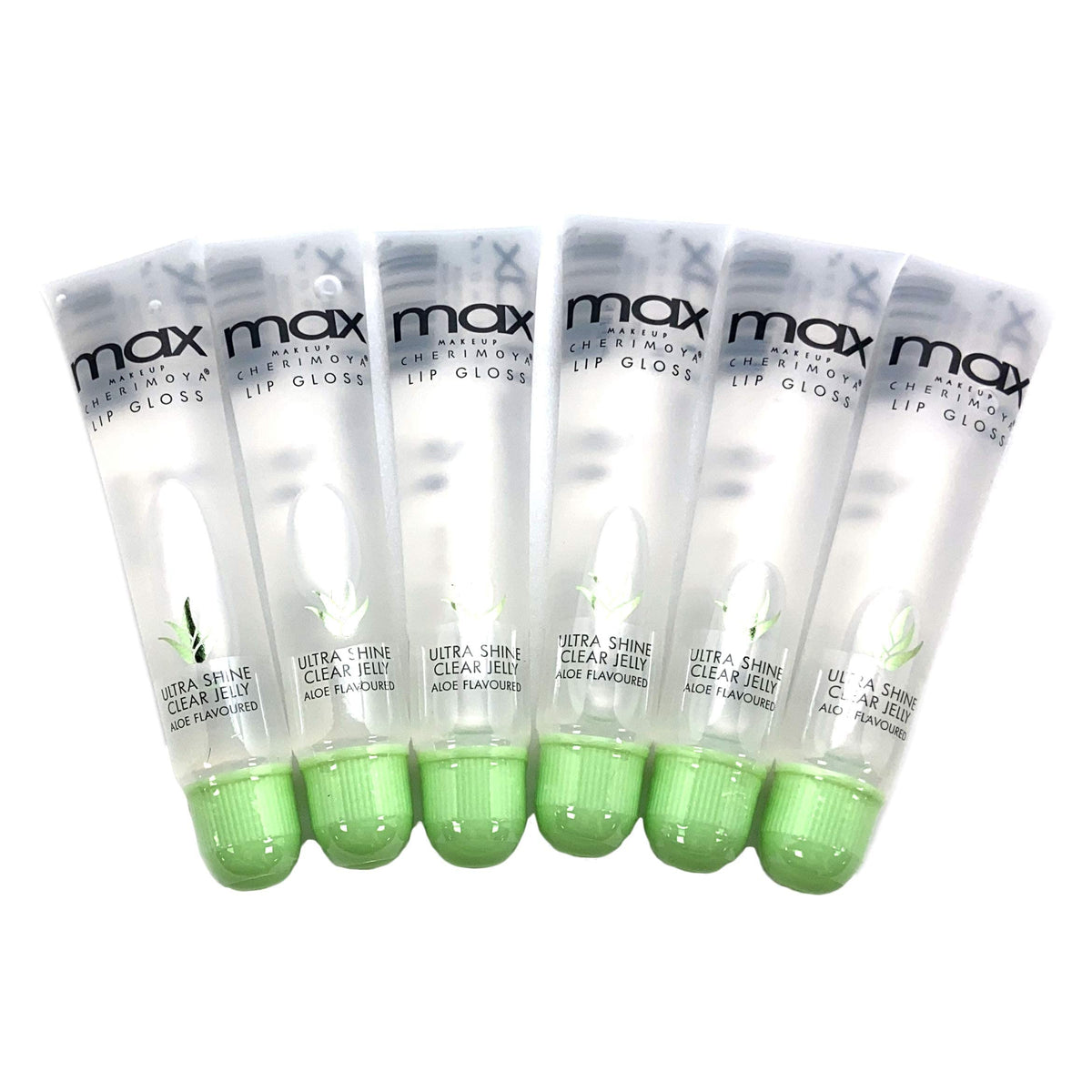 Cherimoya 6-Pack MAX Aloe Vera Makeup Lip Polish - Hydrating, Smooth Finish, Long-lasting Color