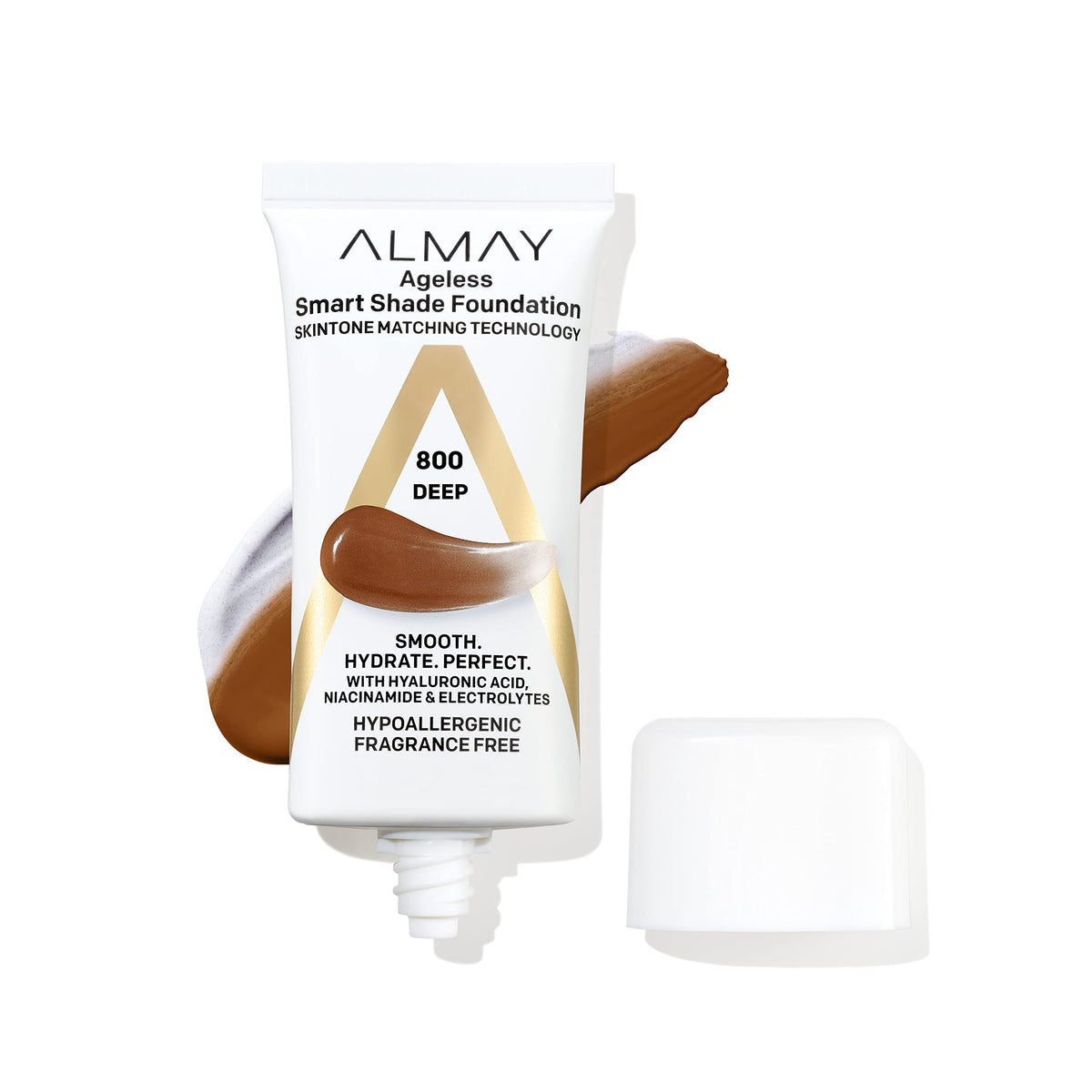 Almay Anti-Aging Foundation, Smart Shade Makeup With Hyaluronic Acid, 800 Deep, 1 Fl Oz