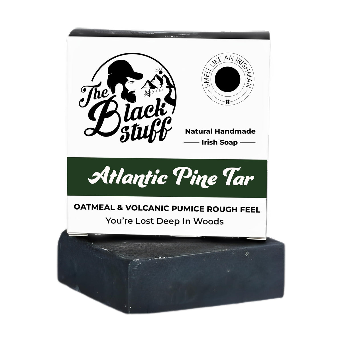 The Black Stuff Pine Tar Soap - Moisturizing Handmade Bar Soap For Men, 4.75 Oz