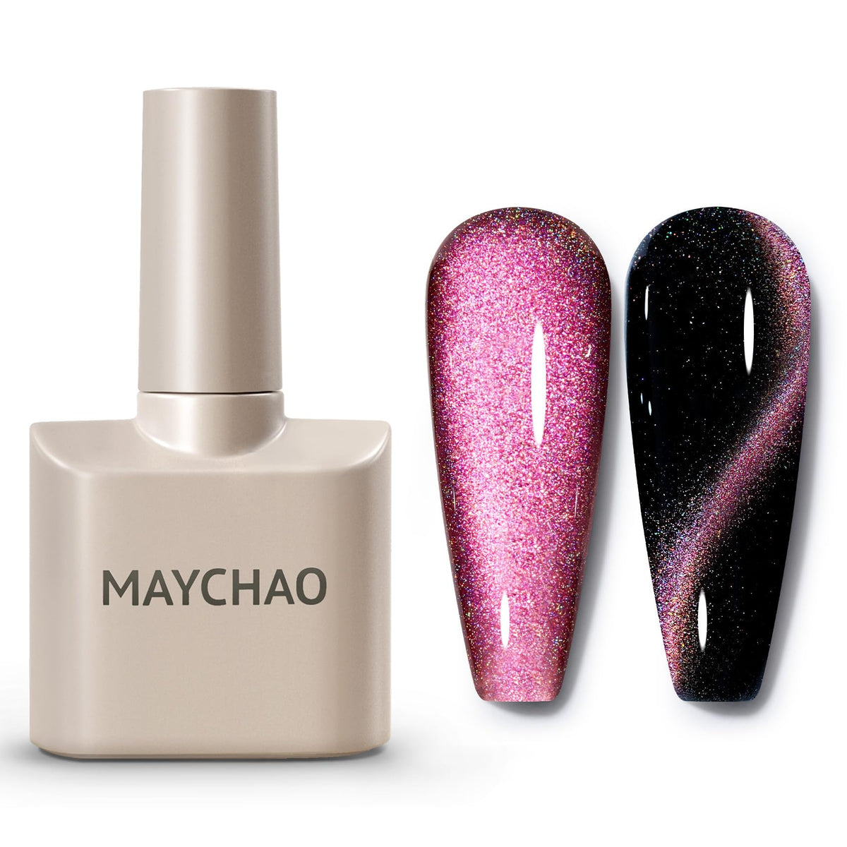 Maychao 15Ml Cat Eye Gel Nail Polish - Holographic Magnetic Gel For Nail Art Diy Manicure