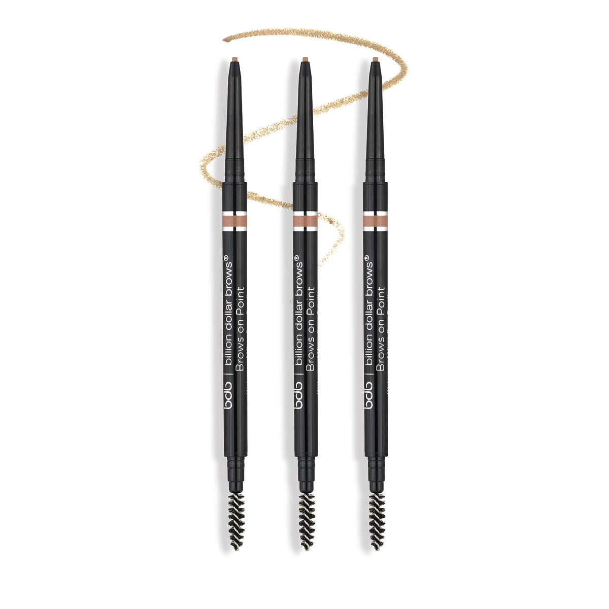 Billion Dollar Brows Dual-Ended Micro Brow Pencil, Waterproof, Blonde, 3 Pack - Vegan & Cruelty-Free