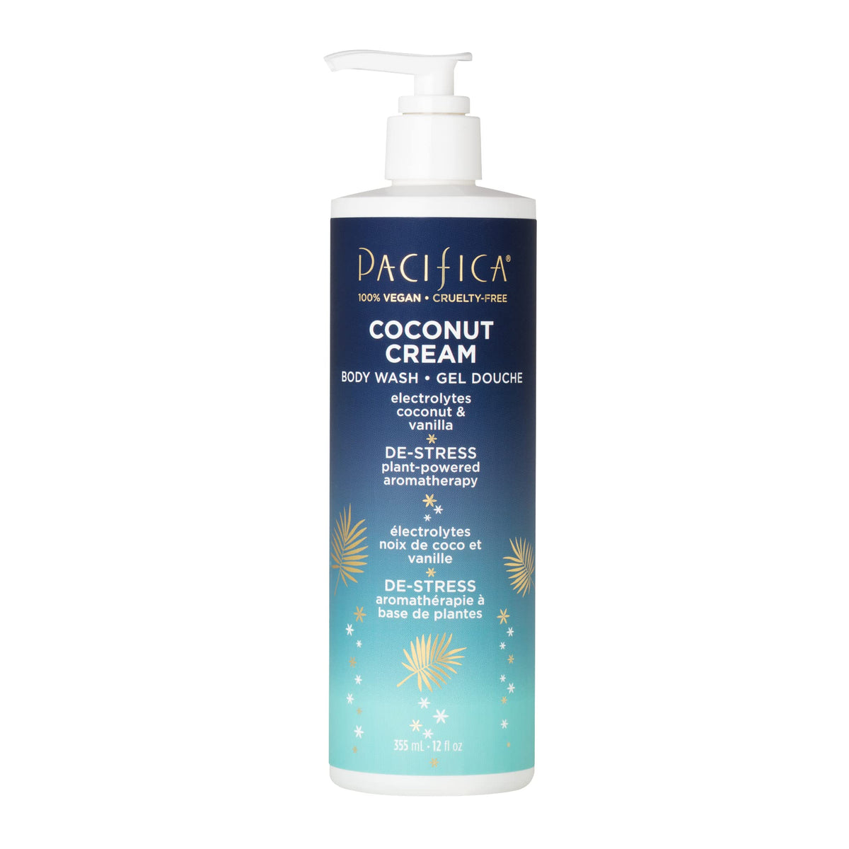 Pacifica Coconut Cream Body Wash - Hydrating Shower Gel With Aloe & Hyaluronic Acid, 12 Fl Oz