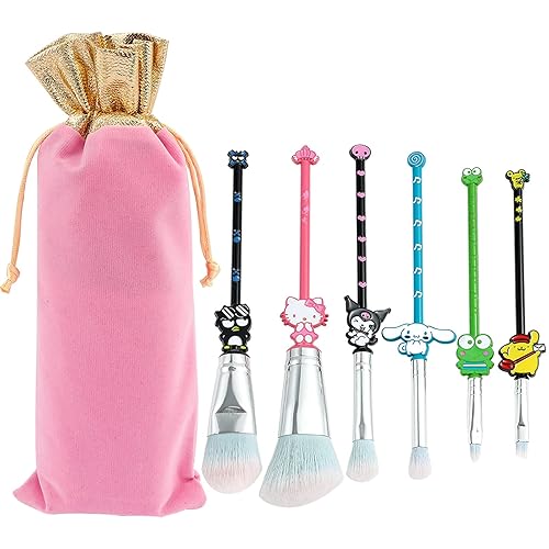 rongji jewelry Marie Cartoon Cat Makeup Brushes Set - 5pcs Pink Cosmetic Tools for Girls