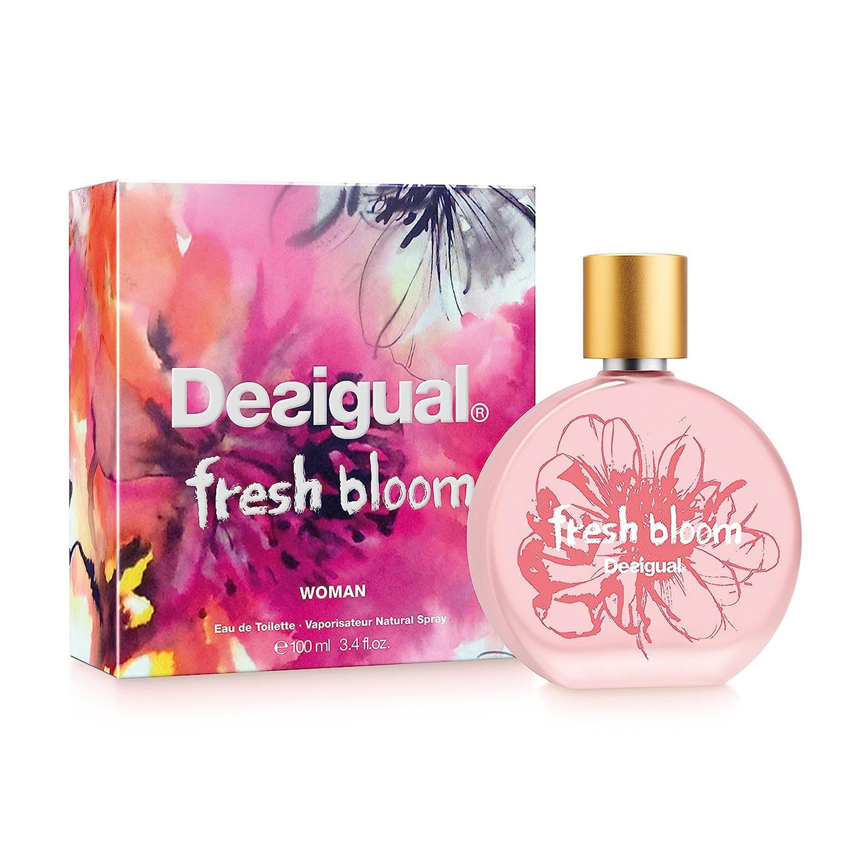 Desigual Fresh Bloom Eau De Toilette Spray For Women, 3.4 Ounce - Floral Fragrance