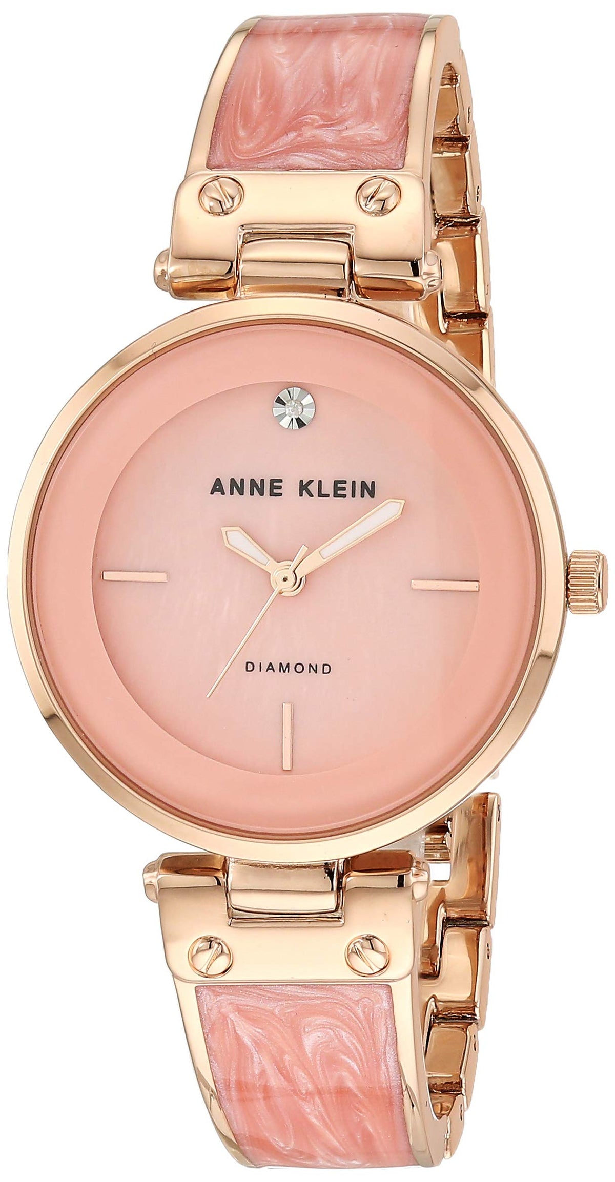 Anne Klein Women'S Diamond Dial Bangle Watch - Light Pink/Rose - Model Ak/2512Lprg