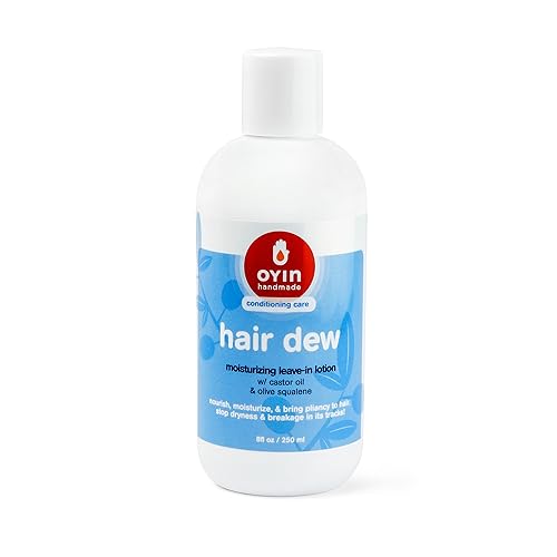 Oyin Handmade Hair Dew Lotion with Castor Oil & Olive Squalane, 8 Fl Oz - Daily Hydration