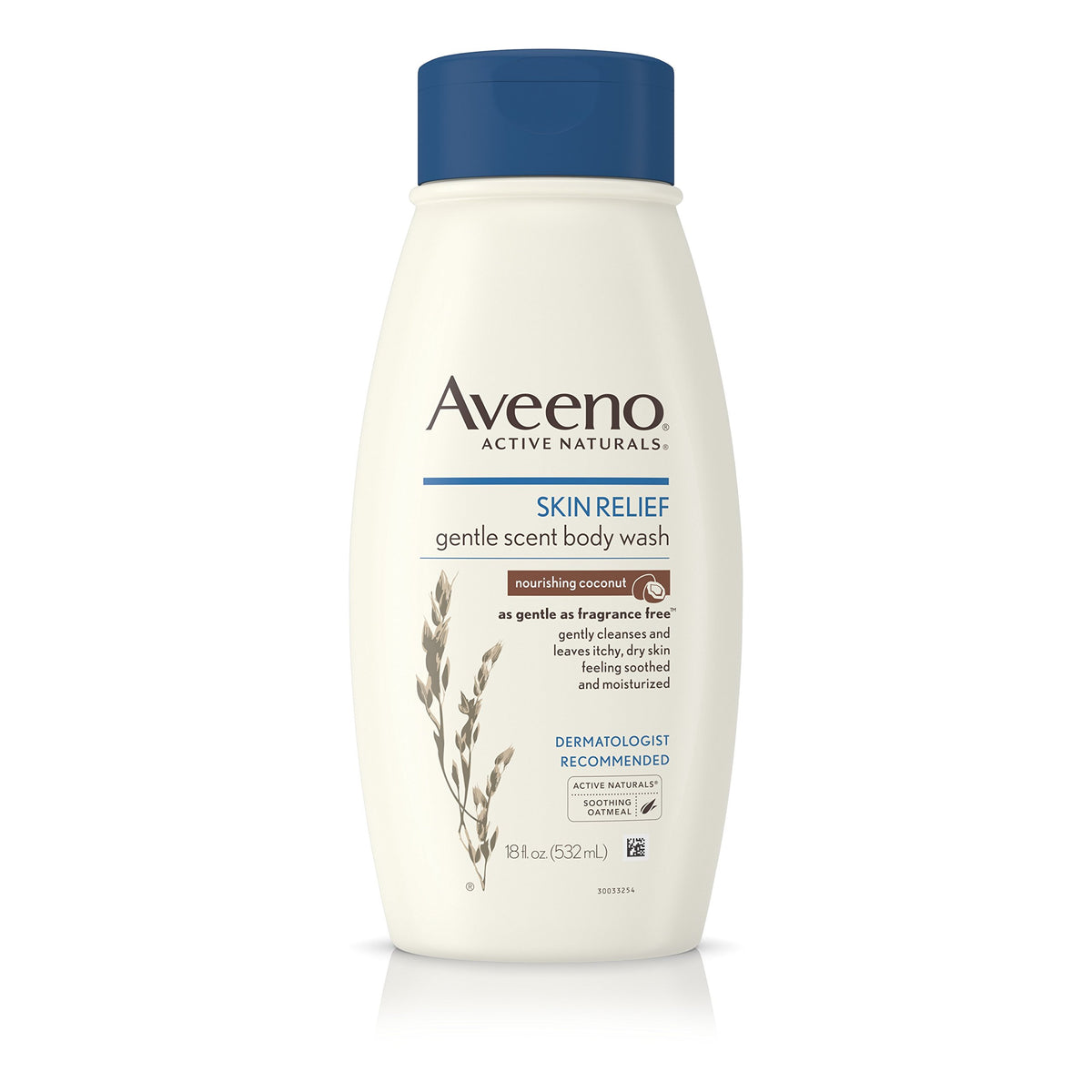 Aveeno Skin Relief Gentle Scent Body Wash, Nourishing Coconut, 18 Fluid Ounce