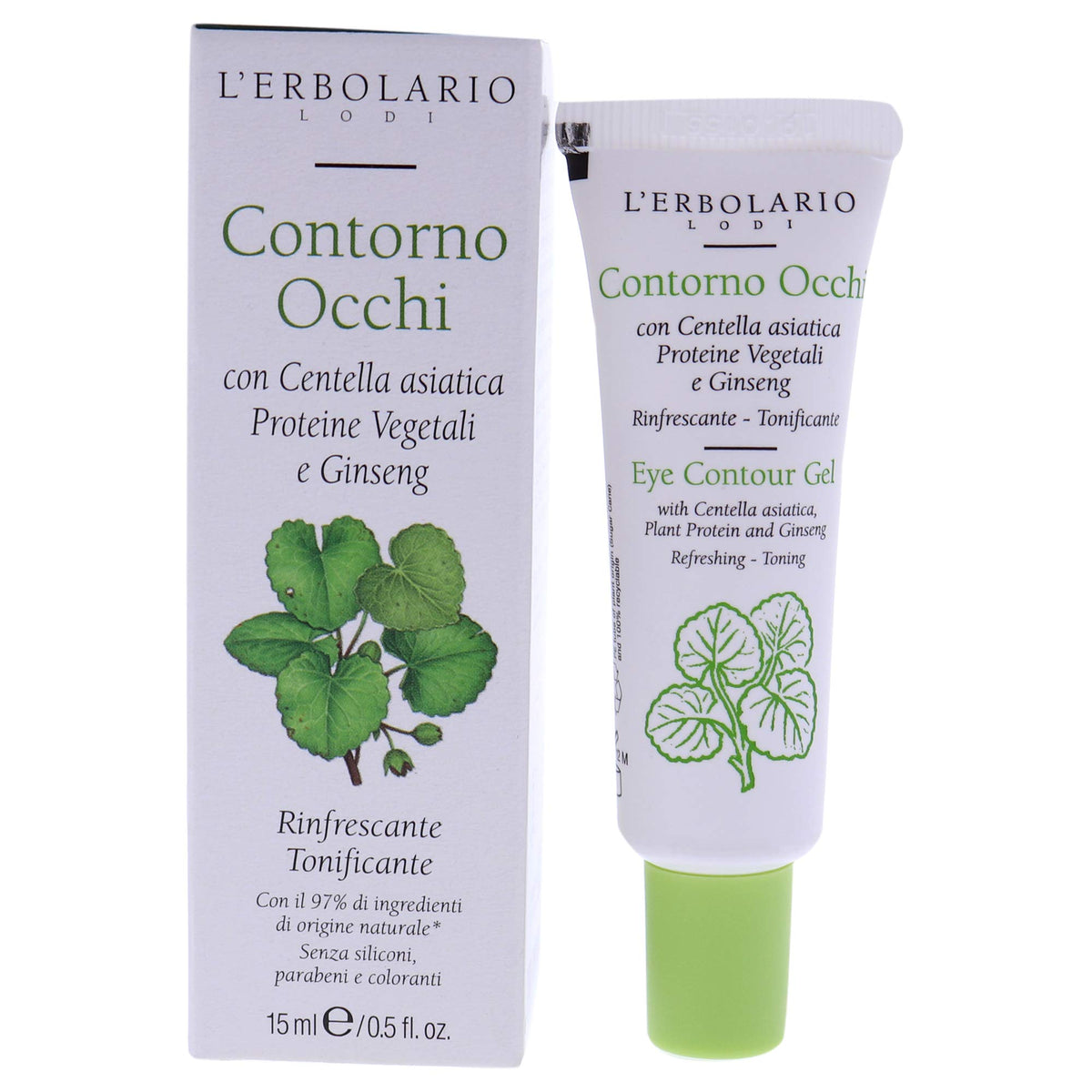 LErbolario Eye Contour Gel  Contains Plant Protein And Ginseng  Light  Non Greasy Cream  Helps Reduce UnderEye Bags And Cir