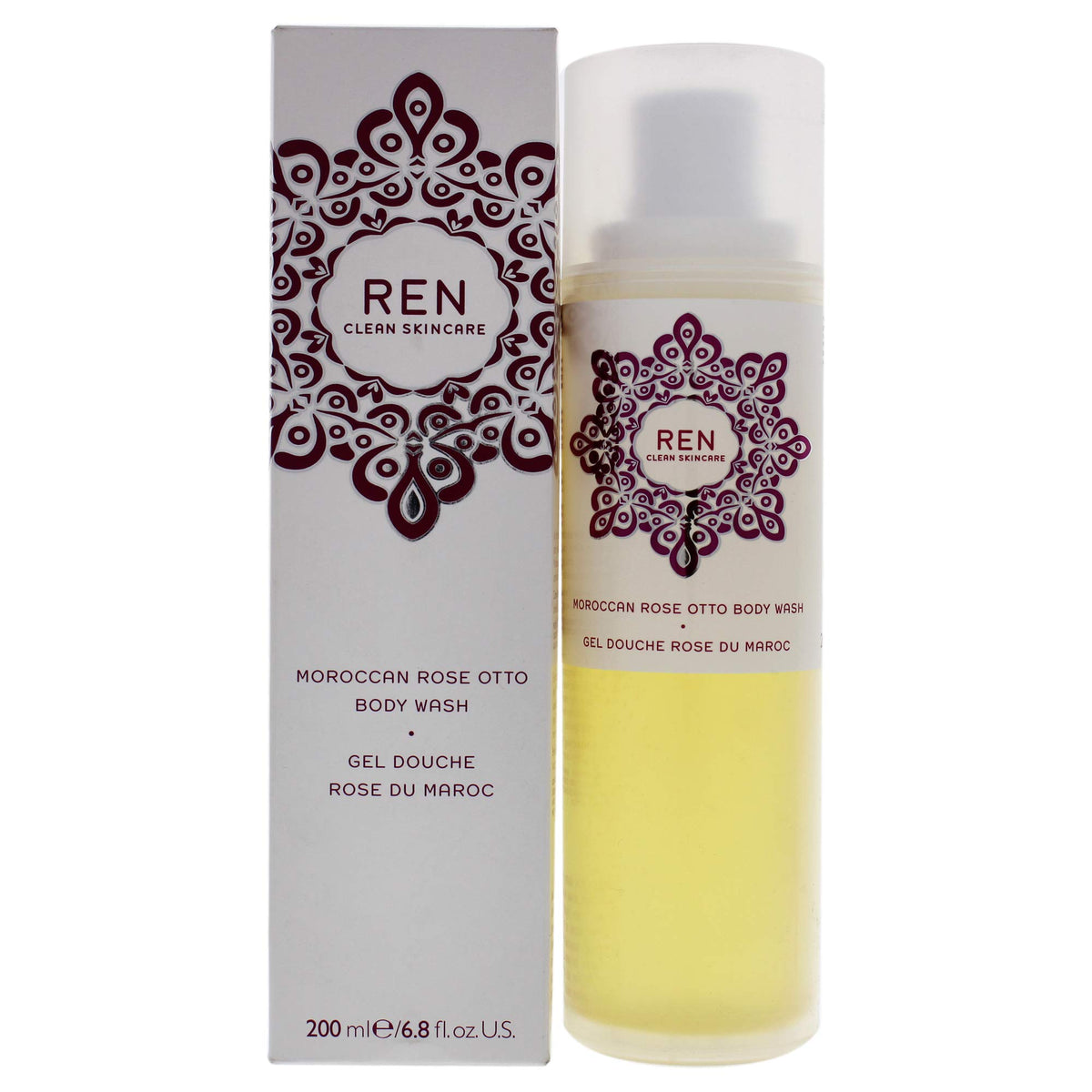 REN clean Skincare Moroccan Rose Otto Body Wash 68 Fl Oz Daily Shower gel to cleanse  Refresh  Purify Skin