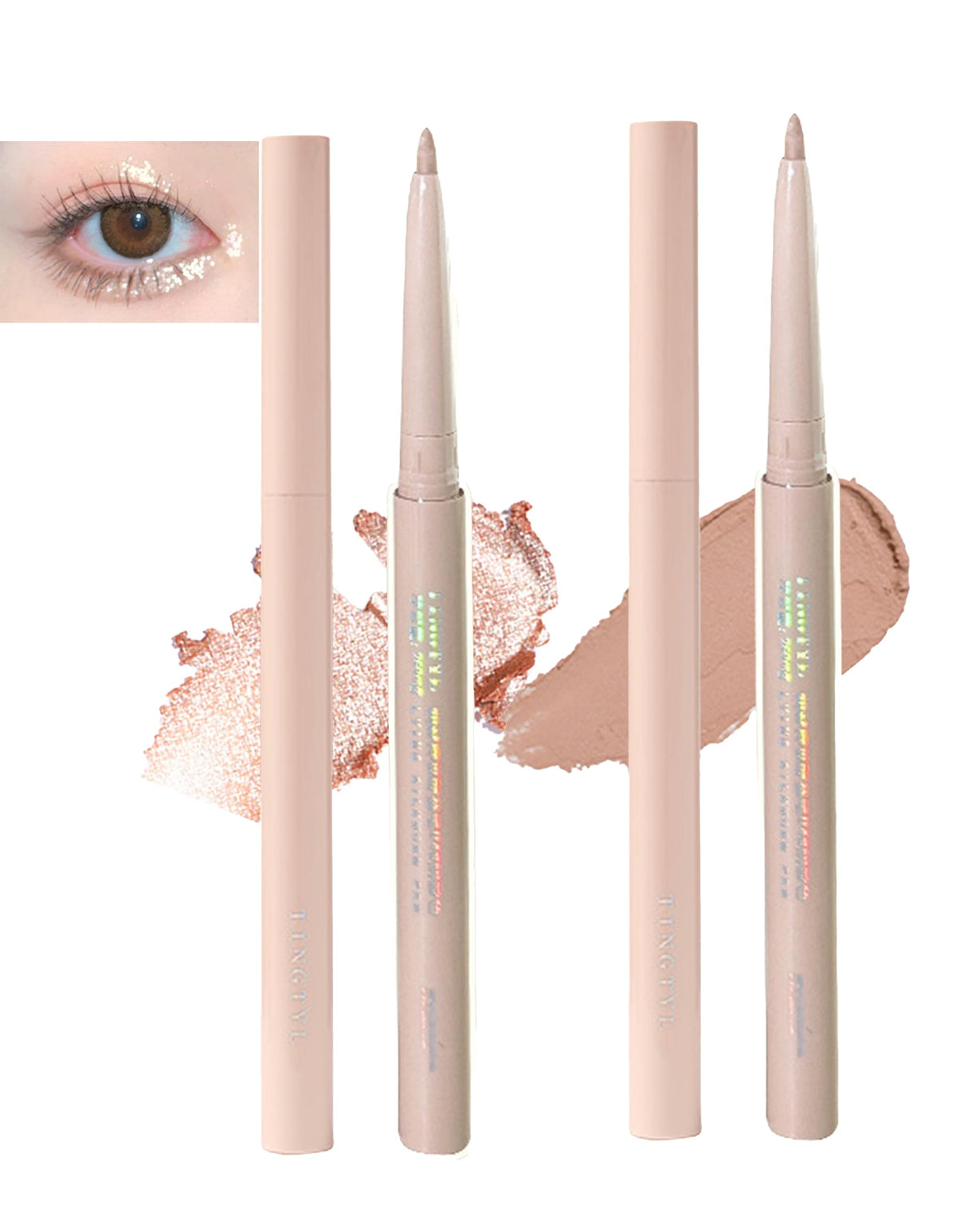 Okerker Under Eye Highlighter Stick - Long-Lasting Smudge-Proof Dual Color Contour Pencil 2Pcs