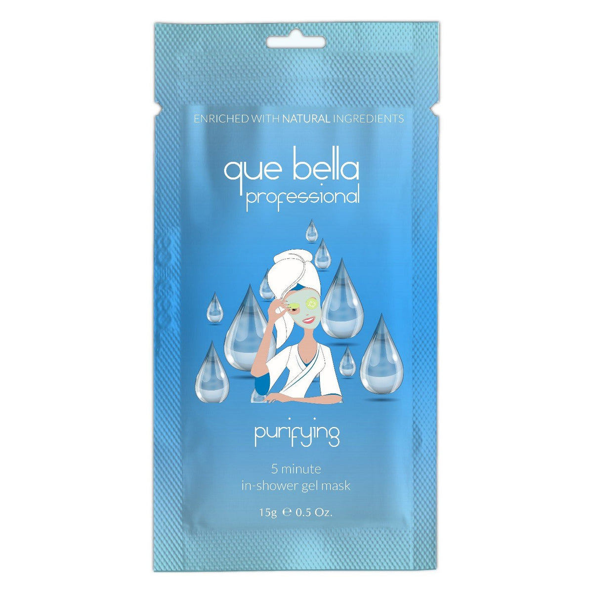 Que Bella In Shower Gel Mask Facial Treatment, 0.5Oz - Hydrating & Refreshing Face Mask