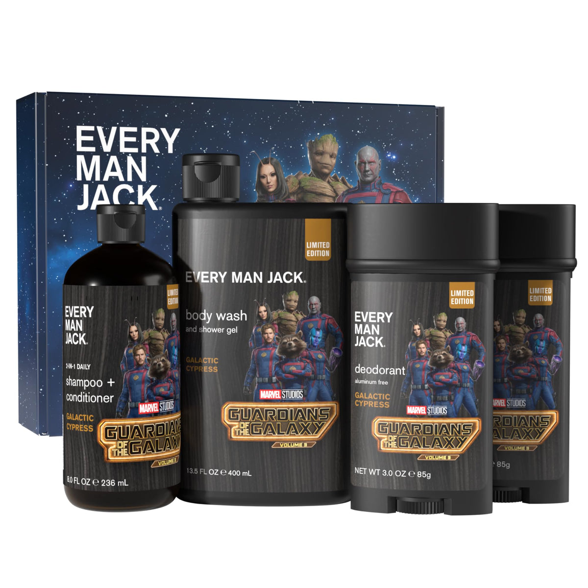 Every Man Jack Guardians Of The Galaxy Body Set - Body Wash, Shampoo & Deodorant Gift Set