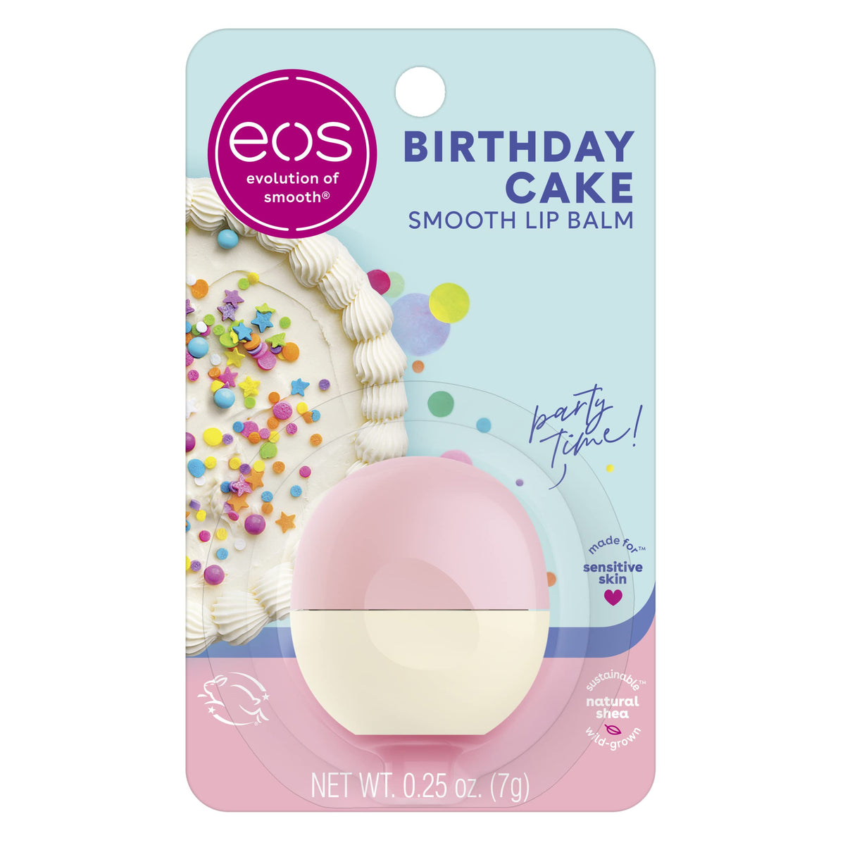 Eos Natural Shea Lip Balm - Birthday Cake Flavor, 0.25 Oz All-Day Moisture Care