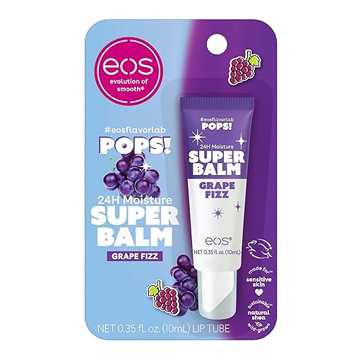 Eos 24H Moisture Super Balm - Grape Fizz Lip Mask, Limited Edition, 0.35 Fl Oz