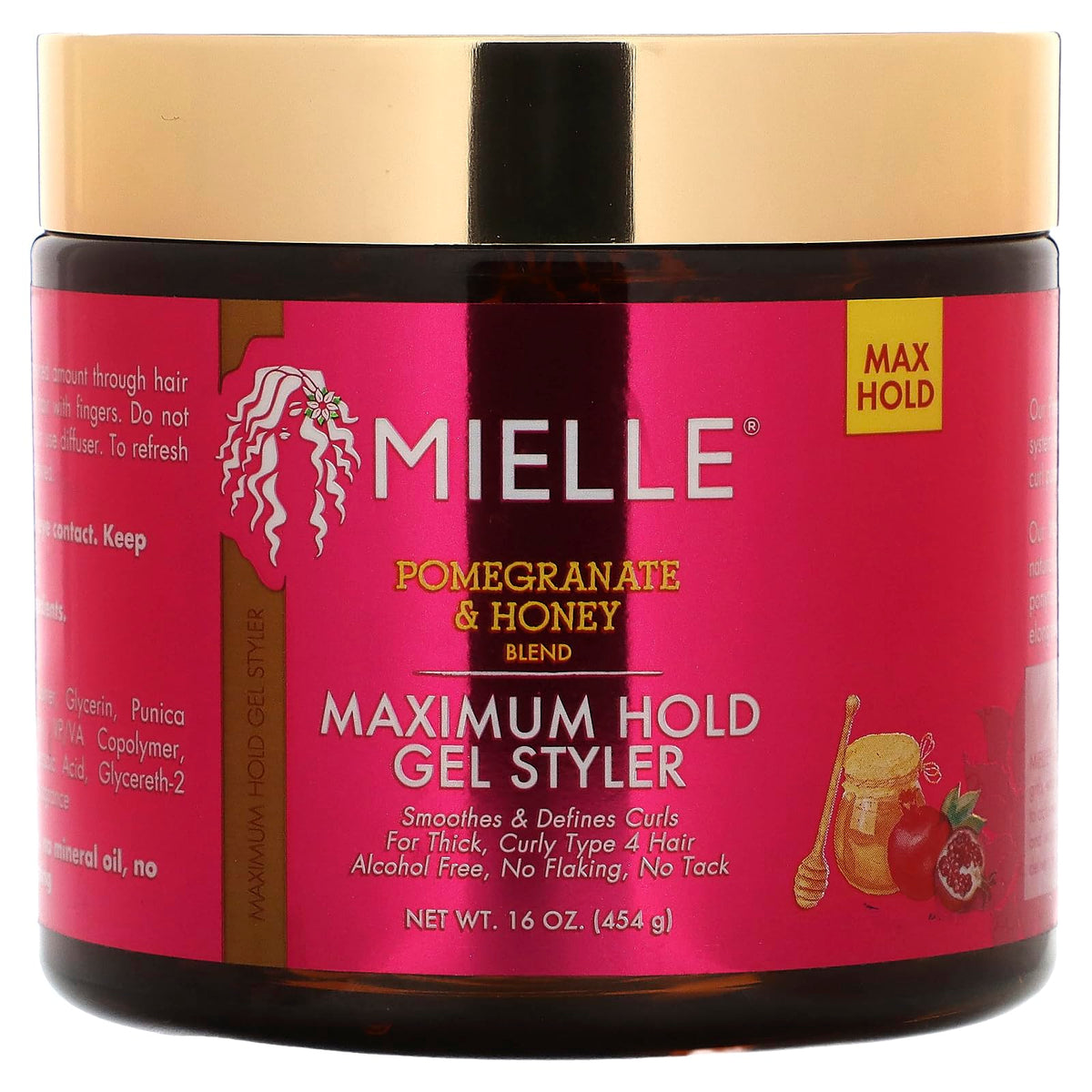 Mielle Pomegranate & Honey Maximum Hold Gel Styler, 0.67 Fl Oz, Pack Of 24