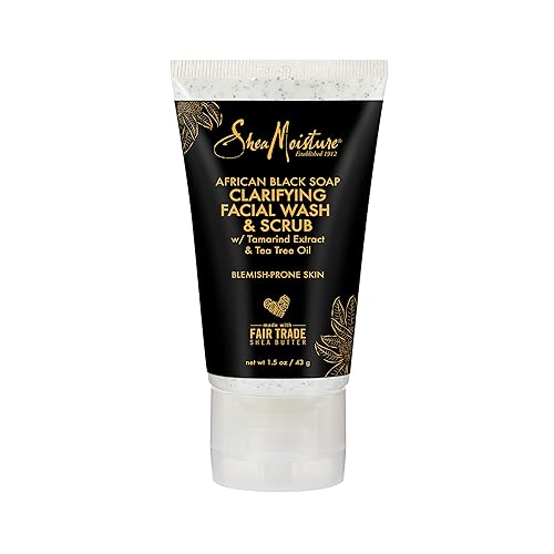 Sheamoisture African Black Soap Clarifying Facial Wash & Scrub For Problem Skin 1.5 Oz