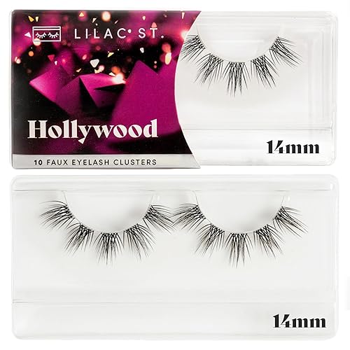 Lilac St. Hollywood Glamorous Faux Eyelash Clusters - 14Mm, Wispy & Spiky, Vegan, Lasts