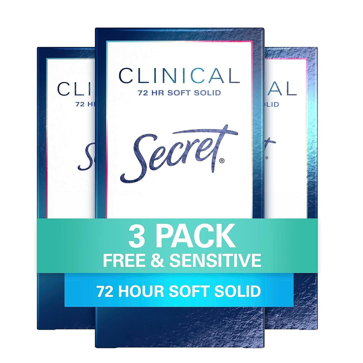 Secret Clinical Strength Antiperspirant Deodorant For Women, Unscented, Paraben & Dye Free, 3-Pack