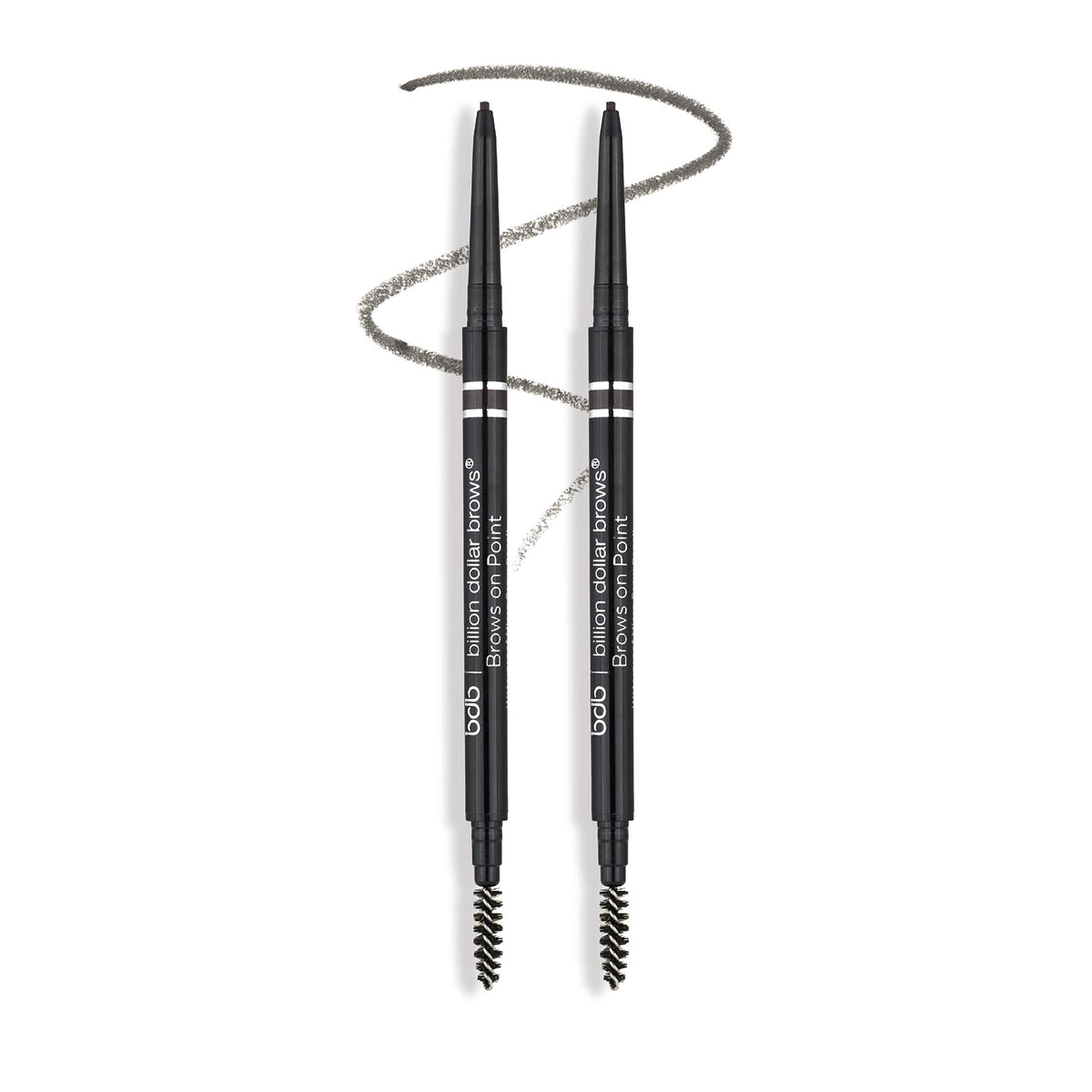 Billion Dollar Brows Dual-Ended Micro Brow Pencil - Waterproof, Long-Lasting, Raven Black 2 Pack