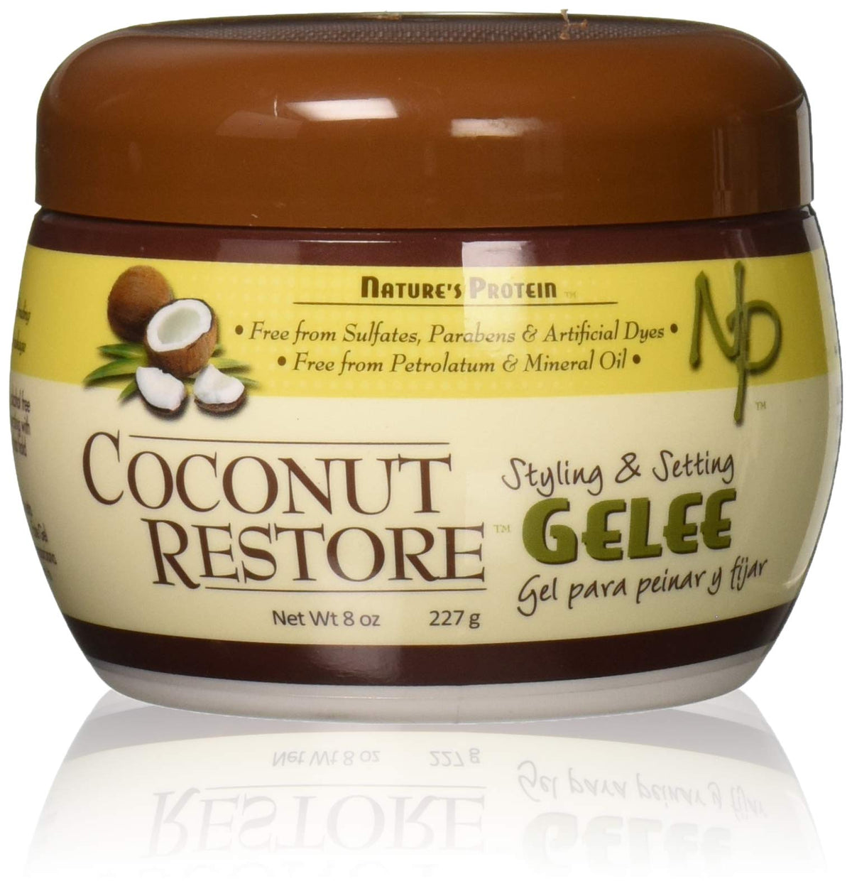 Nature'S Protein Coconut Restore Styling & Setting Gelee, 8Oz - Hair Gel For Define & Hold