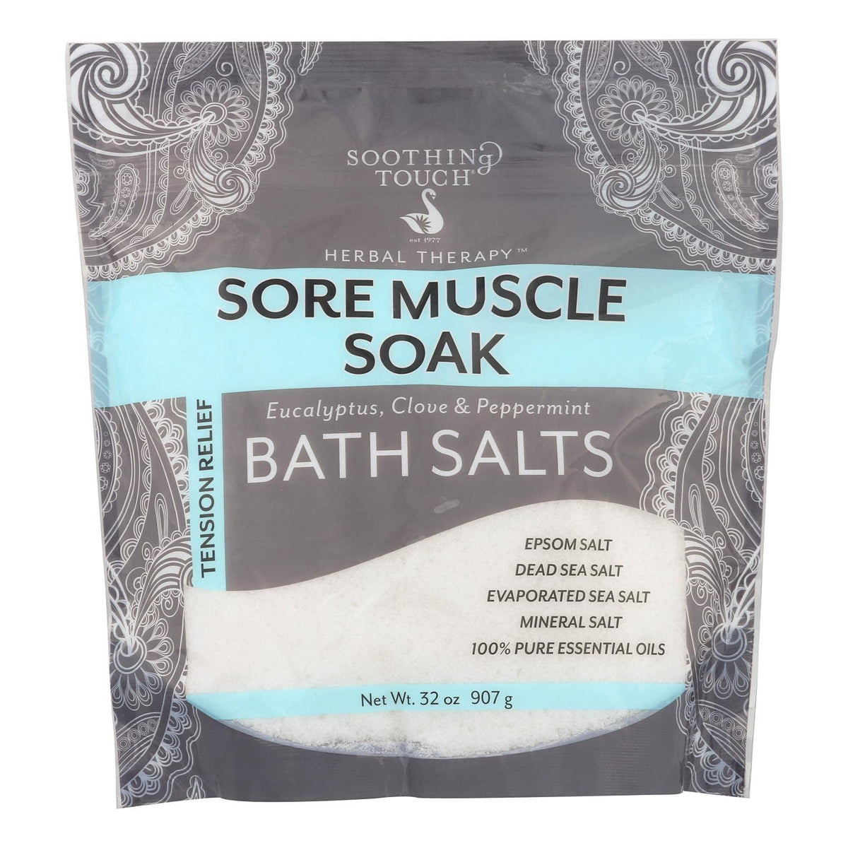 Soothing Touch Muscle Soak Bath Salts, 32 Ounce - Relaxing Spa Experience