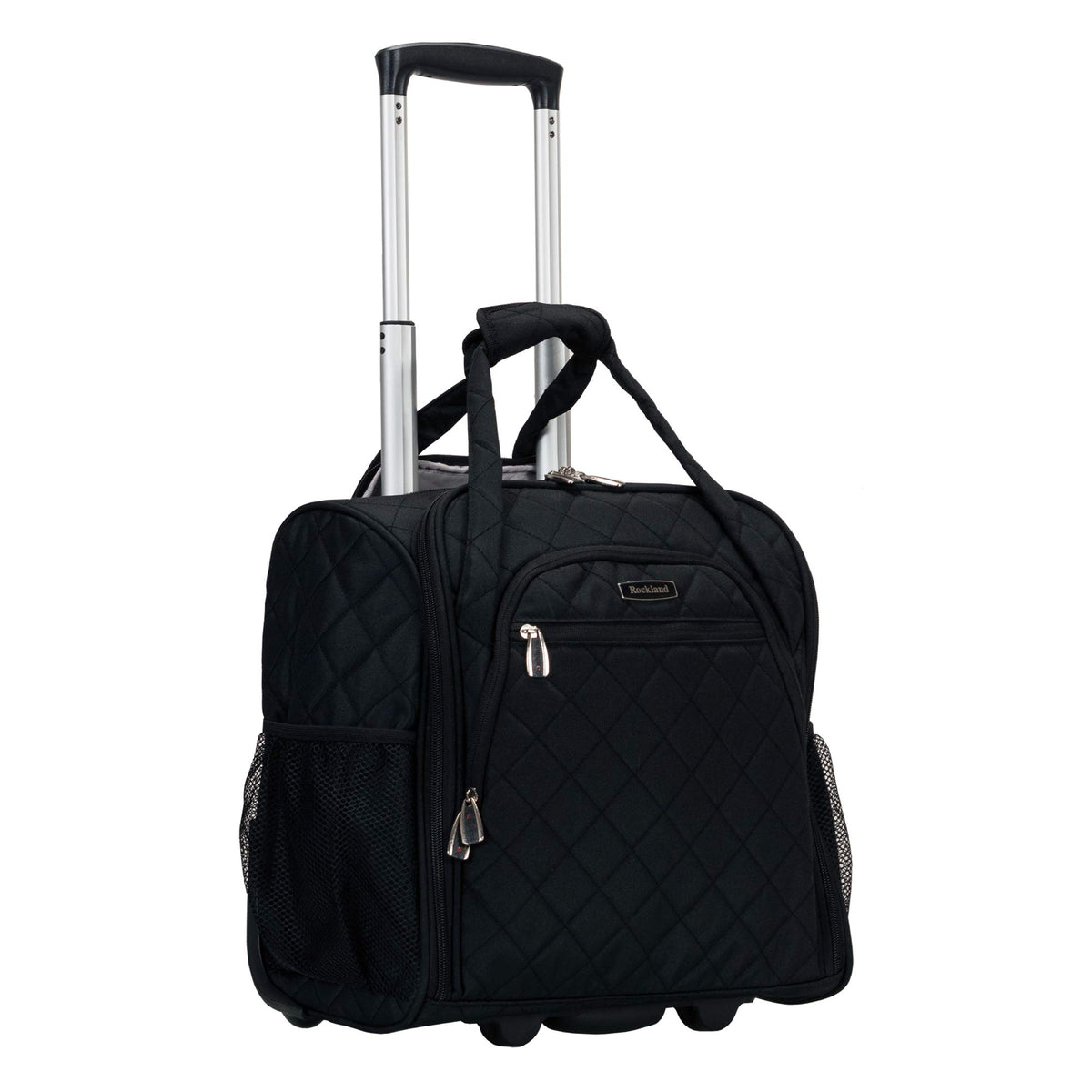 Rockland Melrose 15-Inch Black Underseater Carry-On Luggage - Stylish & Durable Polyester