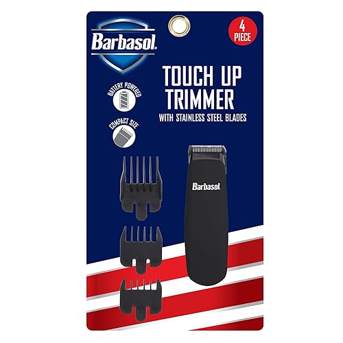 Barbasol Battery Powered Touch-Up Trimmer With Stainless Steel Blades & 3 Guide Combs