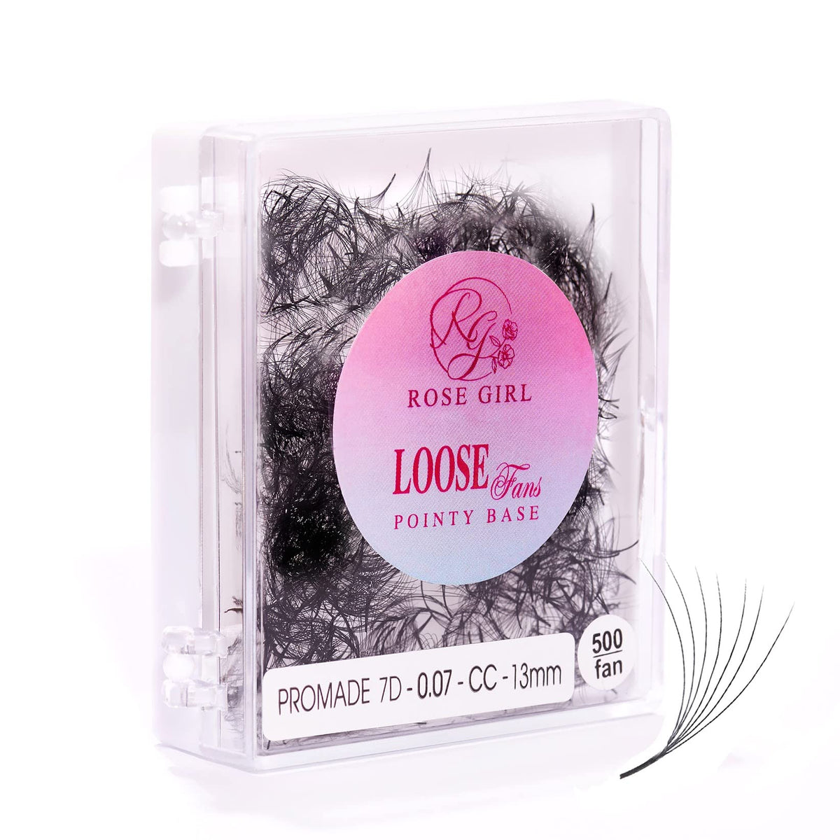 ROSE GIRL 3D-16D Promade Fans - Natural Faux Mink Eyelashes, CC/D Curl, 0.