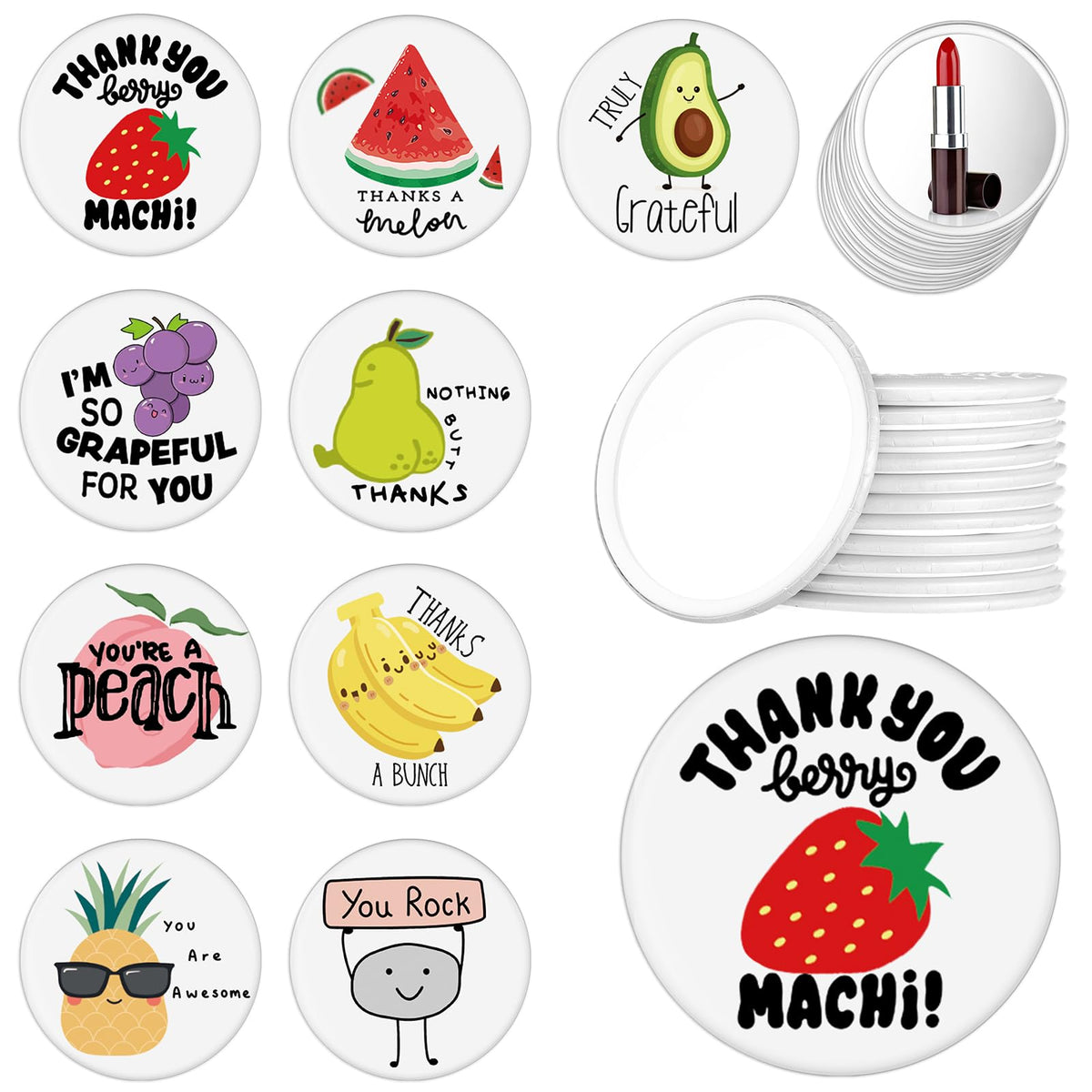 Barydat 36 Pcs Motivational Compact Mirror - Funny Pocket Mirror For Gifts & Rewards