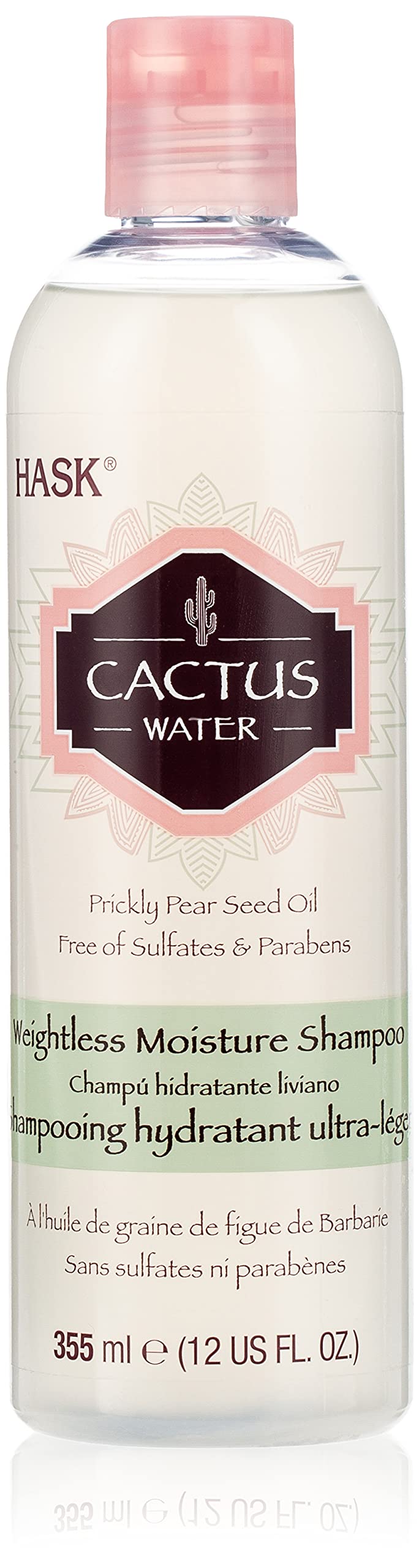 Hask Cactus Water Shampoo With Prickly Pear Seed Oil, Weightless Moisture, 12 Oz