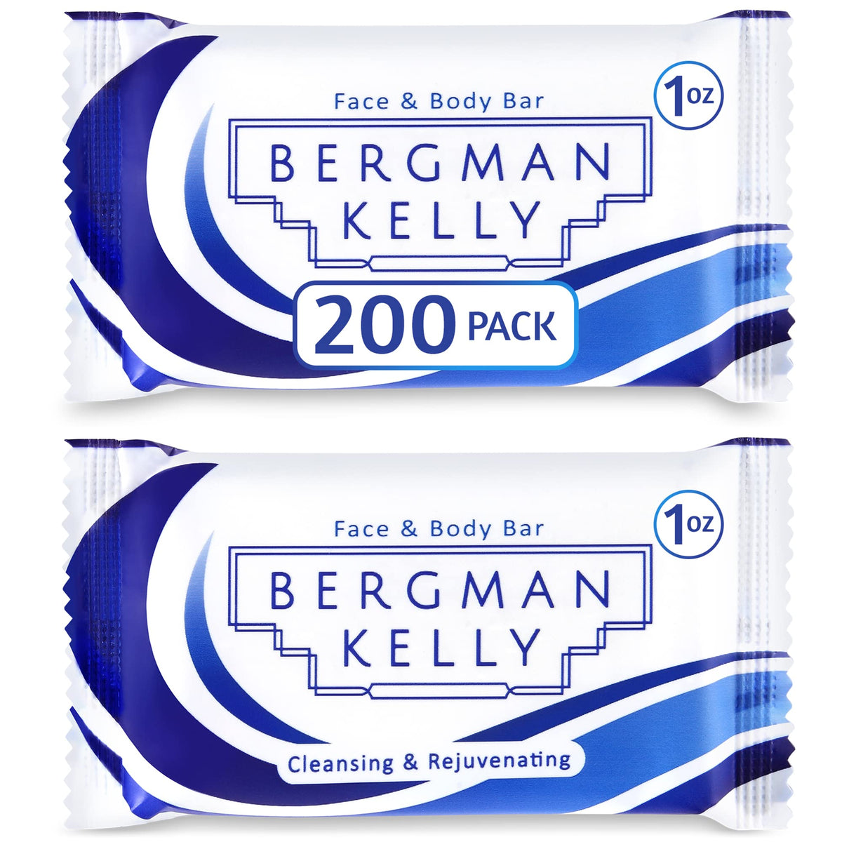 Bergman Kelly Hotel Soap Bars - White Tea, 1 Oz, 200 Pack - Travel Size Luxury Amenities