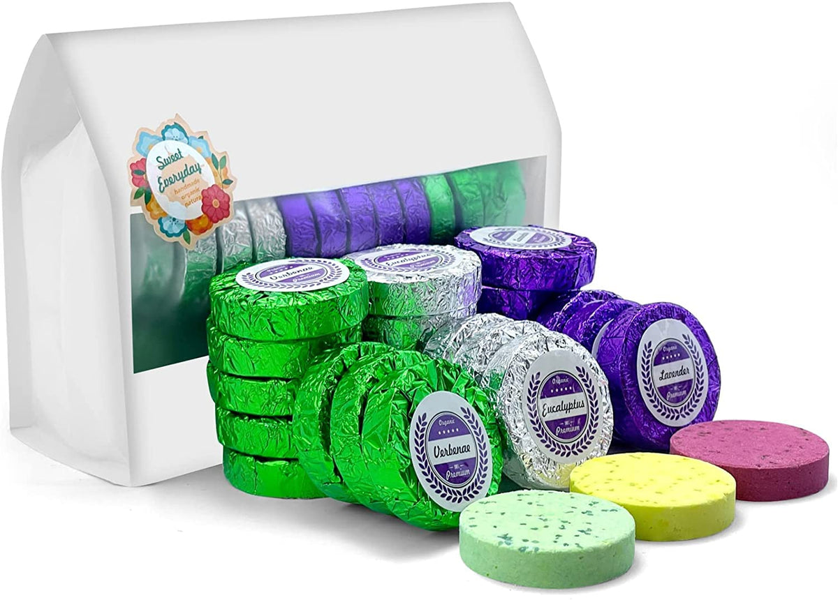 Leoce Shower Steamers Gift Set, 45Pcs Lavender & Eucalyptus Aromatic Shower Bombs For Women/Men