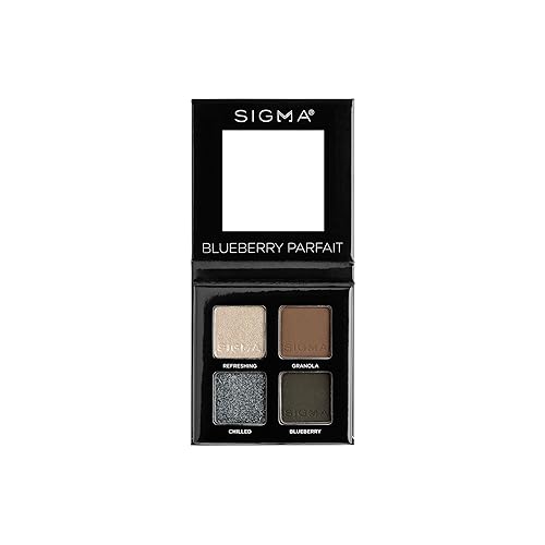 Sigma Beauty Quad Eyeshadow Palette - Buttery Soft, Blendable Shades In Blueberry Parfait, 0.14 Oz