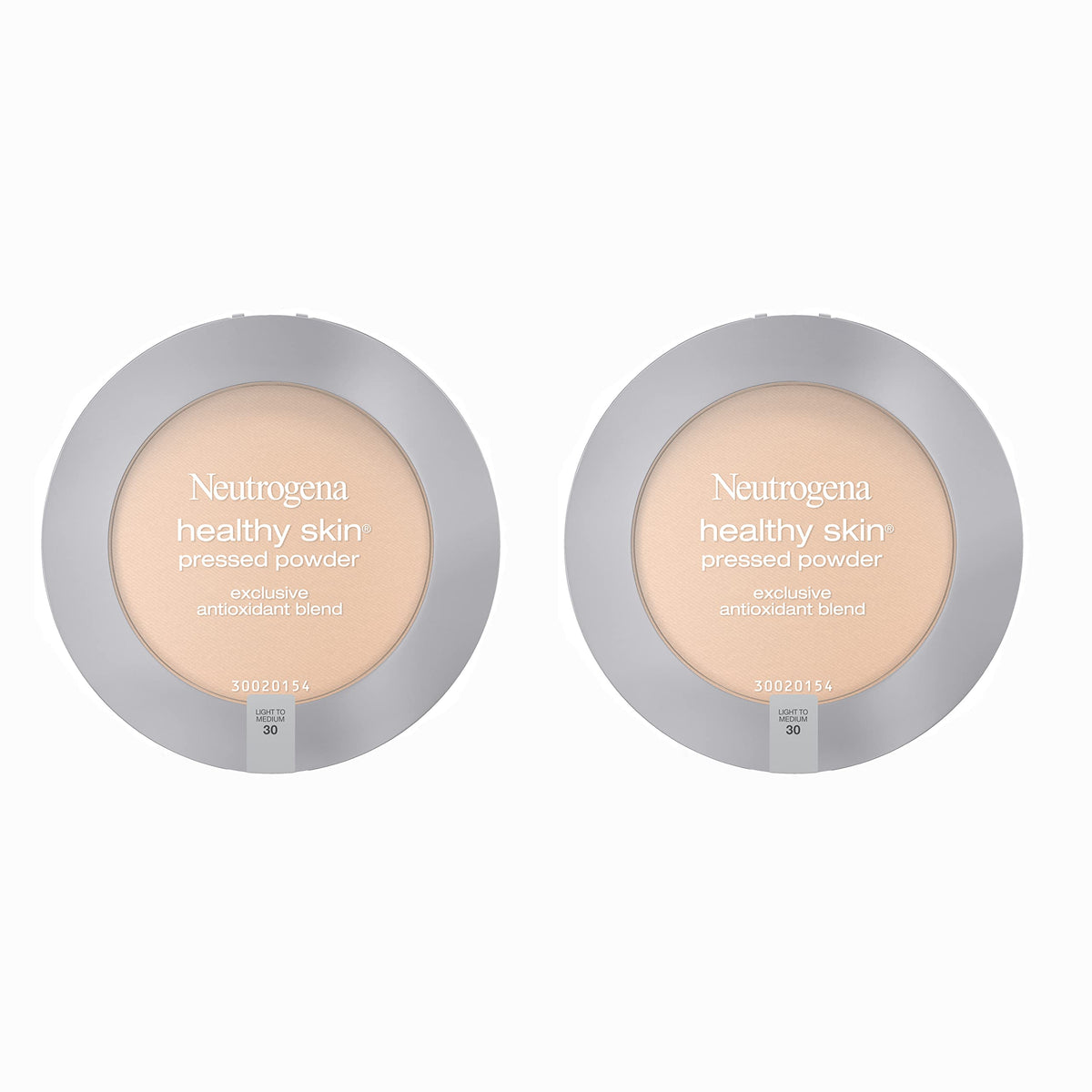 Neutrogena Healthy Skin Pressed Powder Compact, Light To Medium 30, Antioxidants, 0.34 Oz (2