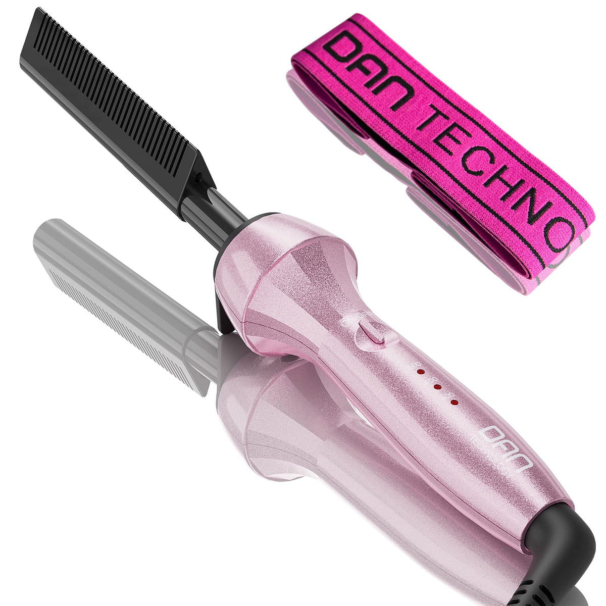 DAN Technology Pink Hot Comb Electric Hair Straightener, Adjustable Temp, 500°F, Small, Ceramic