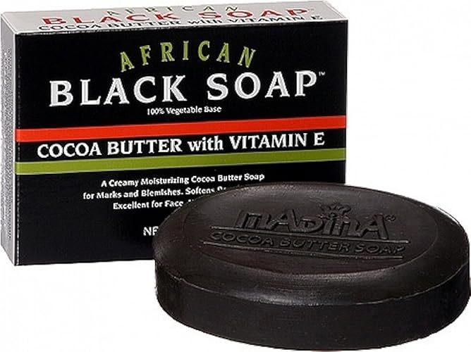 Madina African Black Soap With Cocoa Butter & Vitamin E, 3.5 Oz (Pack Of 2)