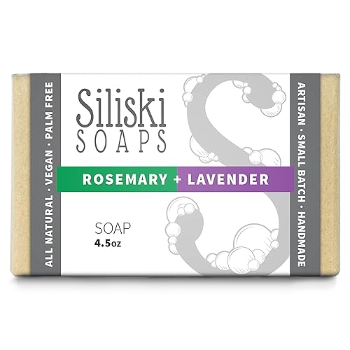 Siliski Soaps Rosemary + Lavender Bath Soap - All Natural, Vegan, Palm Free, 4.5 Oz