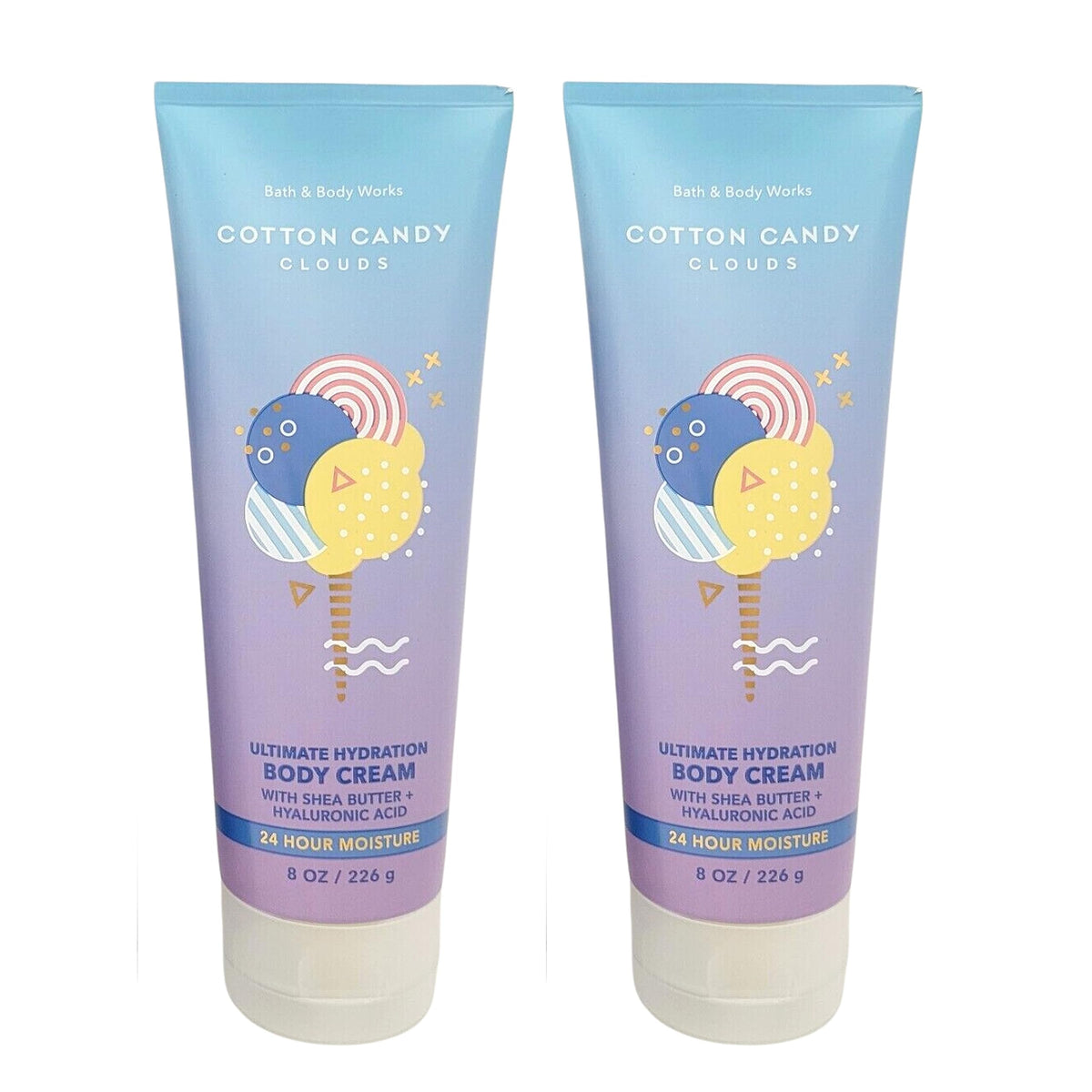 Bath & Body Works Cotton Candy Clouds Body Cream, 8 Oz, Ultimate Hydration (Pack Of 2)