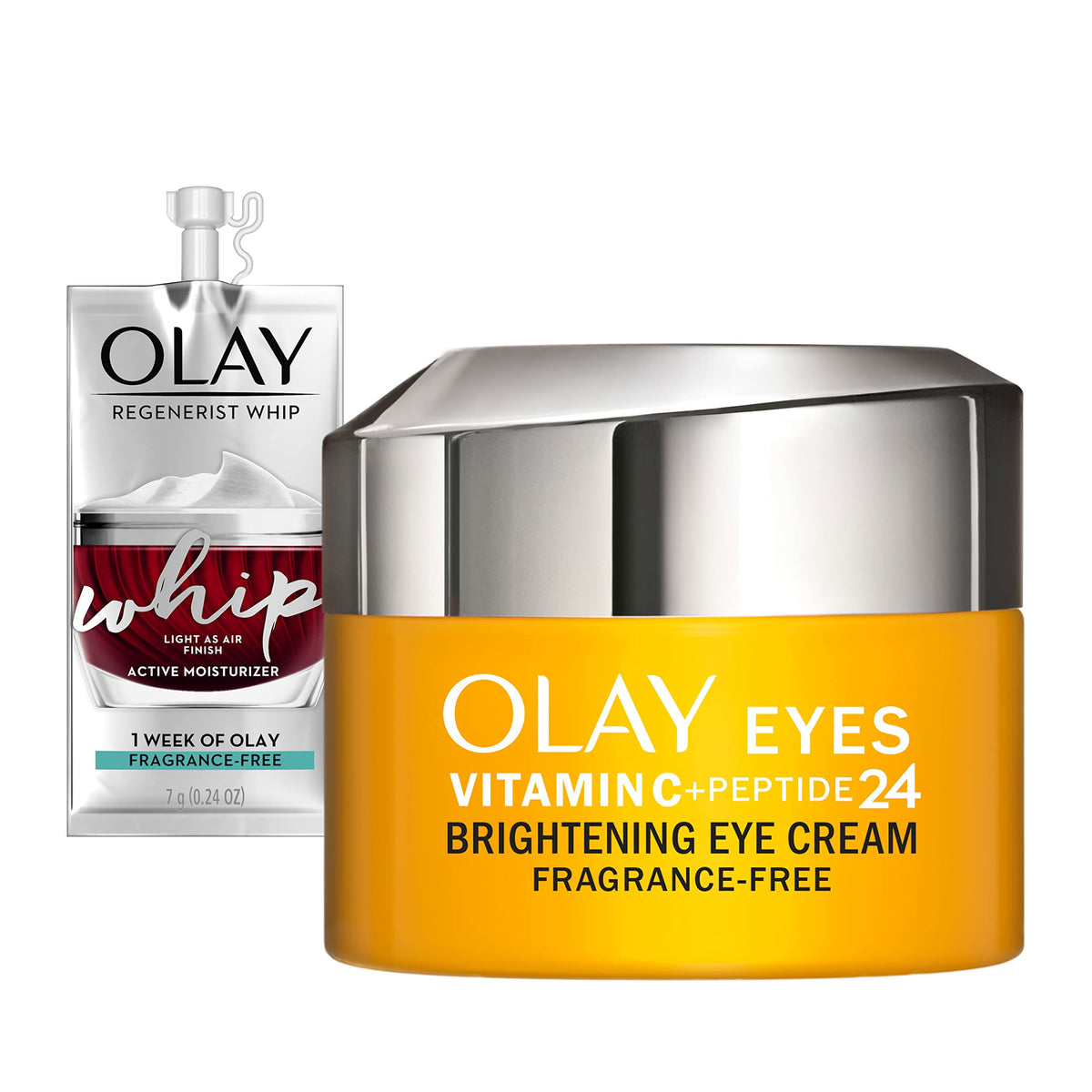 Olay Vitamin C + Peptide 24 Eye Cream & Whip Moisturizer Travel Set - Fragrance-Free, 2 Piece