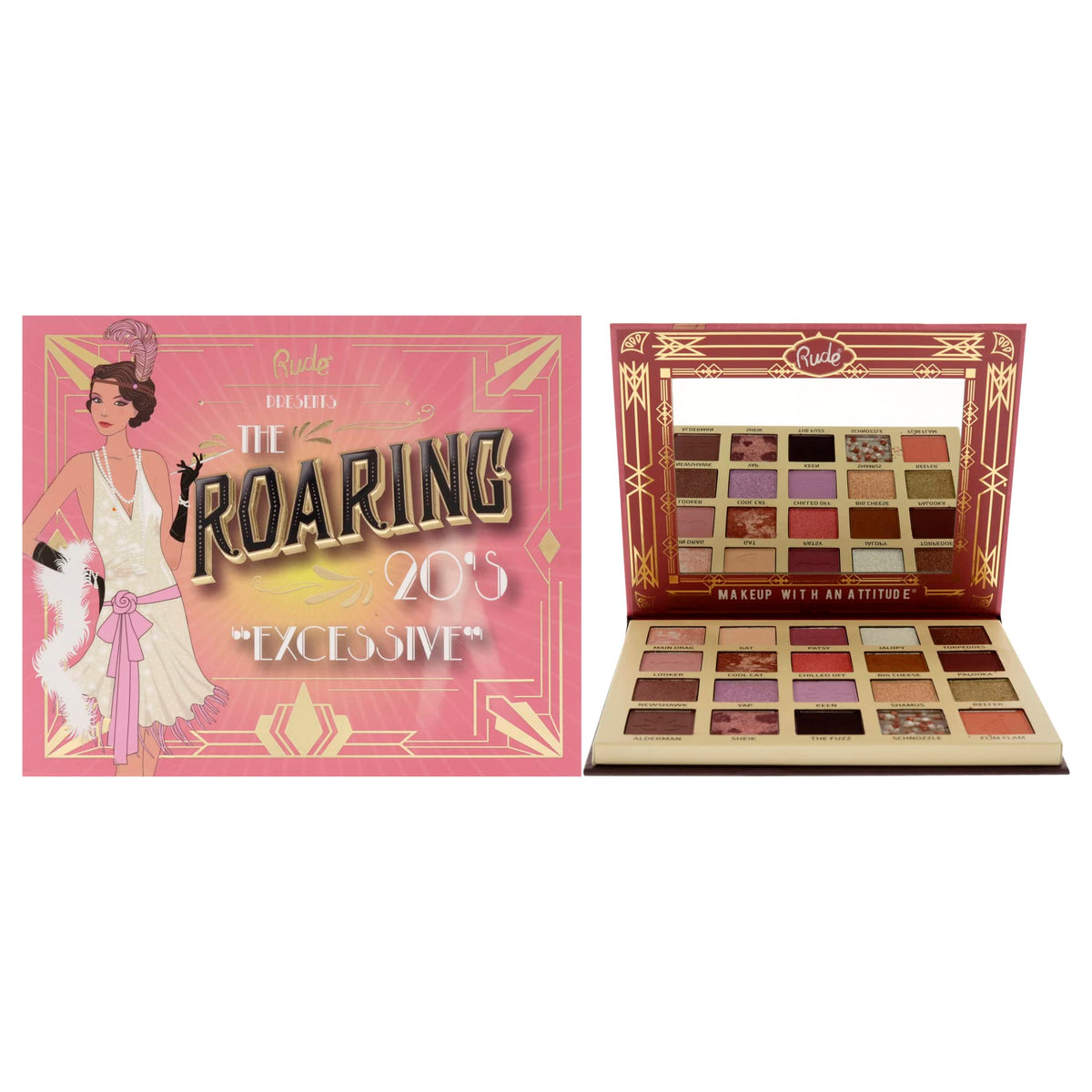 Rude Cosmetics The Roaring 20s Eyeshadow Palette  Excessive Eye Shadow Women 084 oz